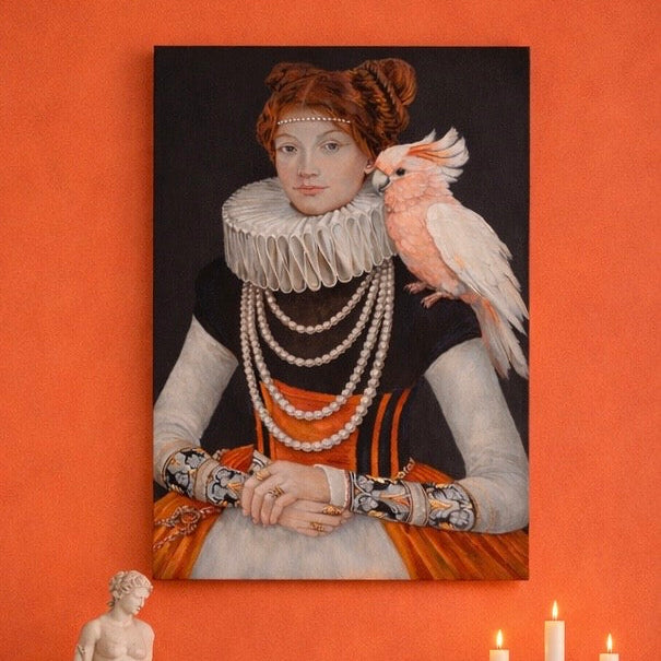 CUADRO THE LADY & THE COCKATOO